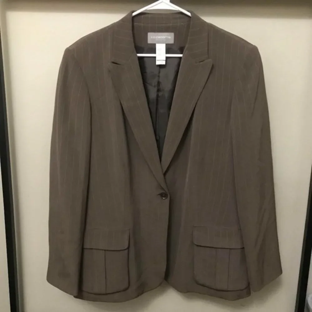 Liz Claiborne Collection Gray Stripe Blazer
